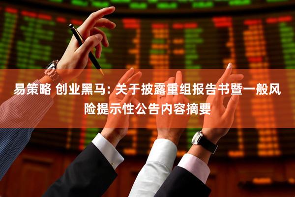 易策略 创业黑马: 关于披露重组报告书暨一般风险提示性公告内容摘要